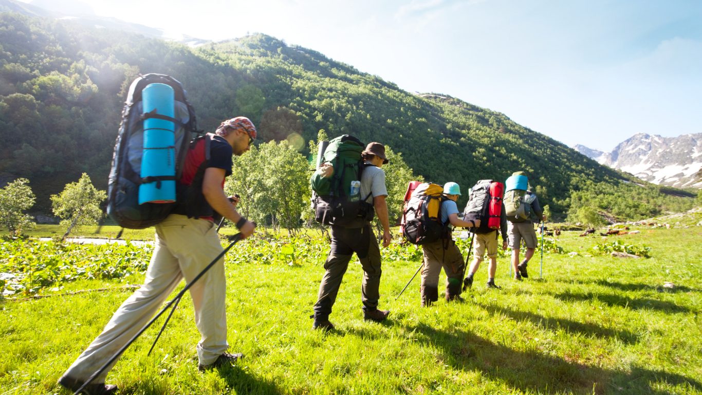 group on a hike