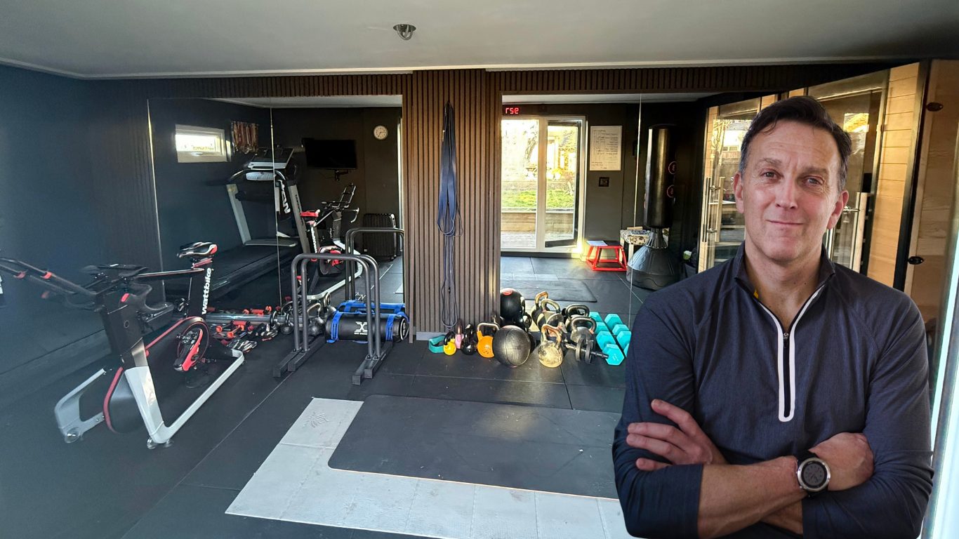 view of my home gym and me