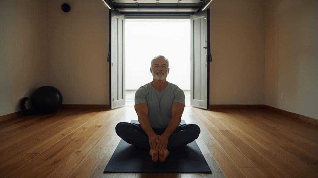 man sitting calmly