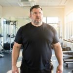 man looking confused in a gym