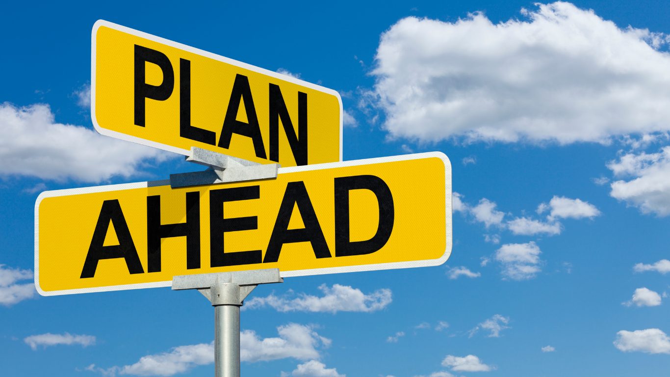signpost saying 'plan ahead'