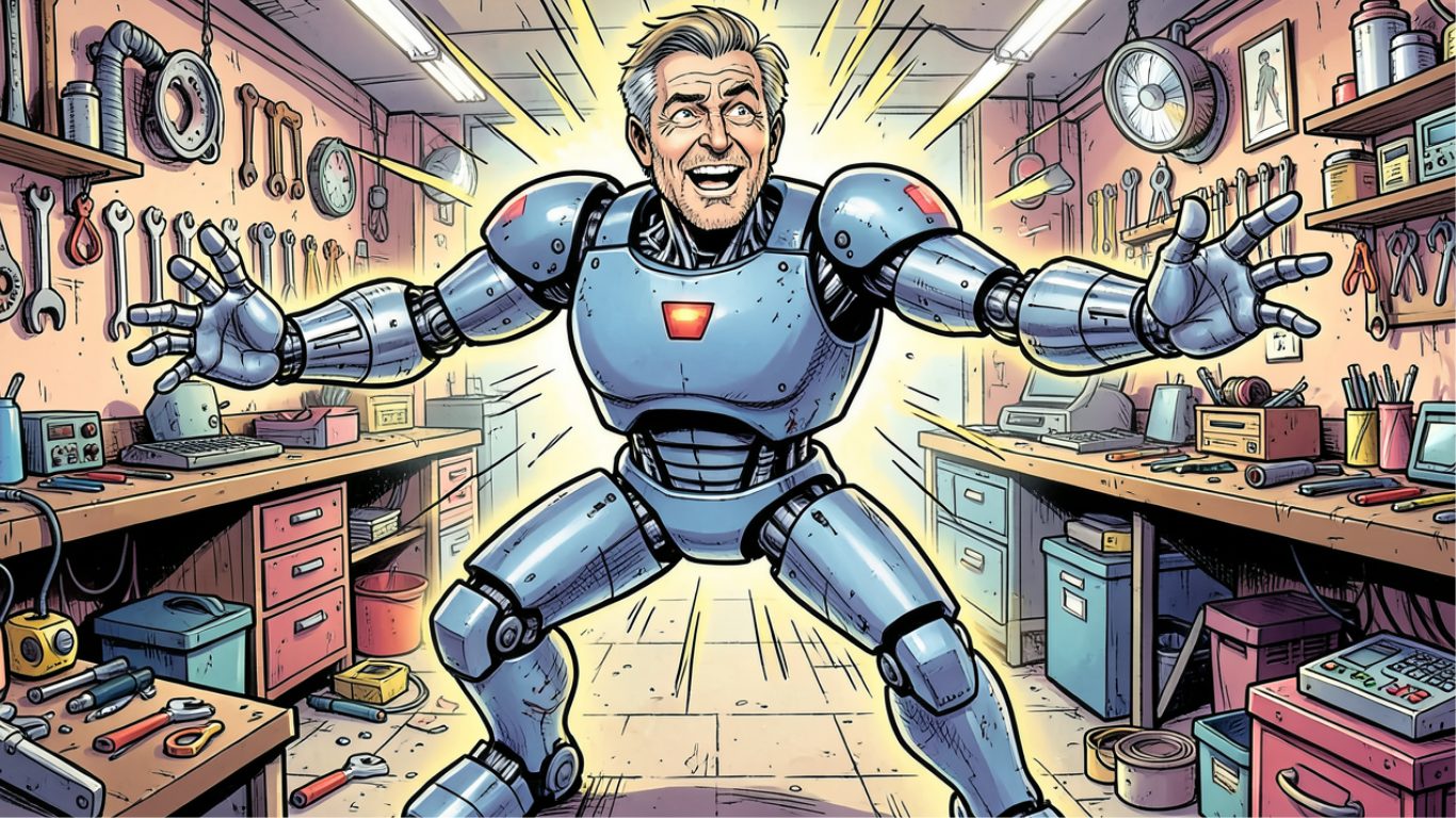 cartoon robot man