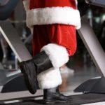 santa running on a treadmill