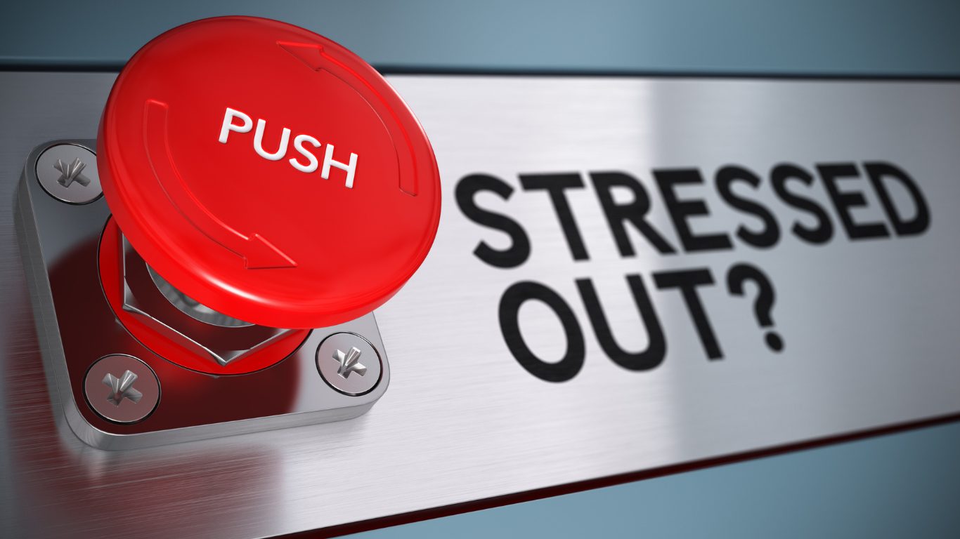 sign saying 'stressed out'