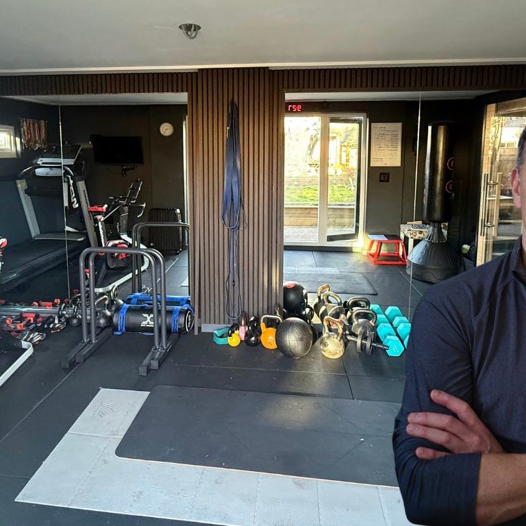 view of my home gym and me