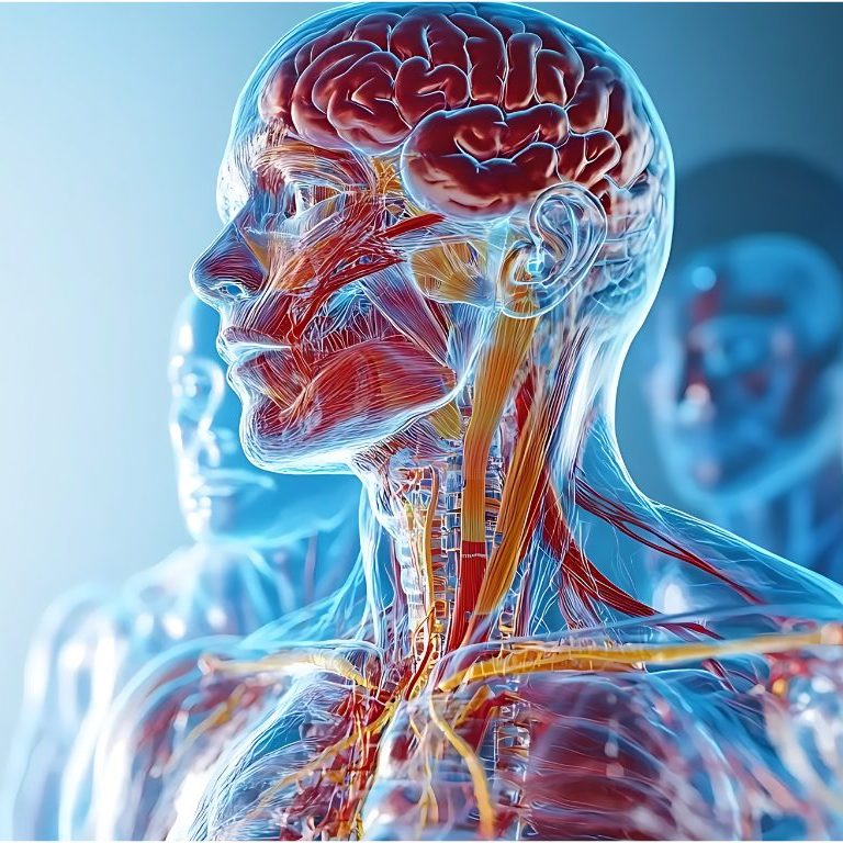 image of a head showing nervous system