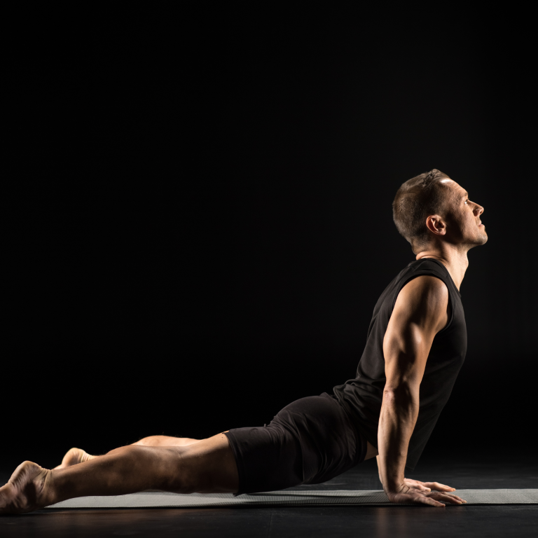 man in yoga posa